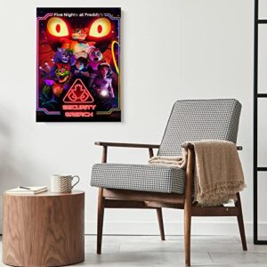 Art Poster Print 12 x 18 Inch Fnaf Merch Security Merchandise Breach Canvas Wall Picture Home Decor for Living Room Bedroom Office