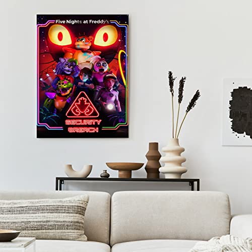 Art Poster Print 12 x 18 Inch Fnaf Merch Security Merchandise Breach Canvas Wall Picture Home Decor for Living Room Bedroom Office