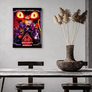 Art Poster Print 12 x 18 Inch Fnaf Merch Security Merchandise Breach Canvas Wall Picture Home Decor for Living Room Bedroom Office