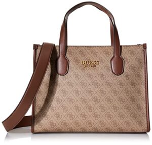 guess silvana small tote latte logo/brown processing processing