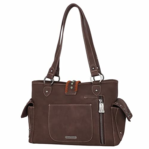 Montana West Trinity Ranch Hair-On Studs Collection Concealed Handgun Satchel Western Shoulder bag for Women AR-TR129G-8086CF-W