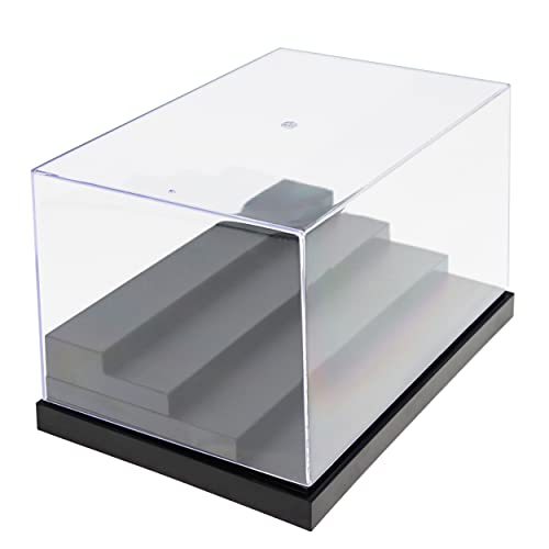 7Penn Acrylic Display Case for Figures - 4 Step Clear Display Box and Lid for Minifigure Crystal Ring Collections