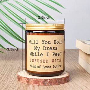 Gifts for Women Friends, Bridesmaid Proposal Gifts for Women Maid of Honor Best Friends, Bridal Gifts for Wedding Bachelorette Party, Soy Wax Vanilla Scent