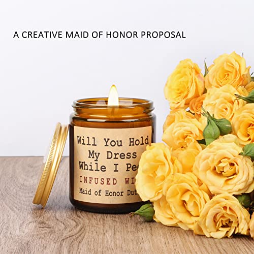 Gifts for Women Friends, Bridesmaid Proposal Gifts for Women Maid of Honor Best Friends, Bridal Gifts for Wedding Bachelorette Party, Soy Wax Vanilla Scent