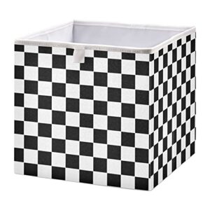 cataku checkered racing flag cubes storage bins 11 inch collapsible fabric storage baskets shelves organizer foldable decorative bedroom storage boxes for organizing home