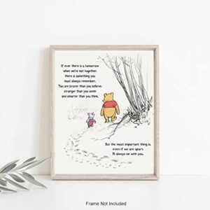 Winnie Pooh Art Print - Nursery Wall Decor - A. A. Milne Quote Classic Poster - If Ever There Is A Tomorrow - Boys Girls' Bedroom Decor - Encouragement Gift - Unframed Print (8"x10")