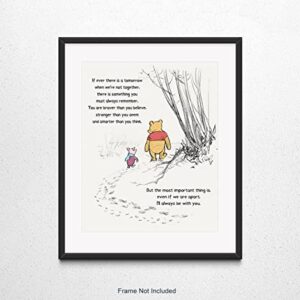 Winnie Pooh Art Print - Nursery Wall Decor - A. A. Milne Quote Classic Poster - If Ever There Is A Tomorrow - Boys Girls' Bedroom Decor - Encouragement Gift - Unframed Print (8"x10")