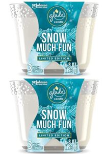 glade candle, fragrance candle infused with essential oils, air freshener candle, 3-wick candle (snow much fun)