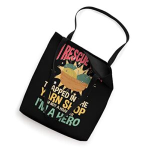 I Rescue Yarn Knitting Knitter Crocheting Crocheter Tote Bag