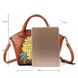 WYKDD Handbags Floral Tote Bags Ladies Shopping Messenger Bags Ladies Vintage Shoulder Bags (Color : E, Size : 24 (P)*24 (T)*14 (L) cm)