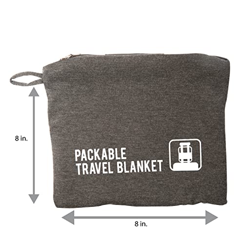 GForce Jersey Knit Travel Blanket| Packable| Fits Over Handle | Soft| Easy to Travel| Grey | Travel | Bag | Blanket |