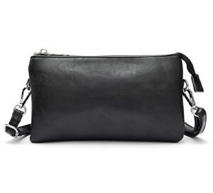 cuiab vegan leather wristlet clutch small handbag crossbody purse for women, includes adjustable shoulder and wrist straps