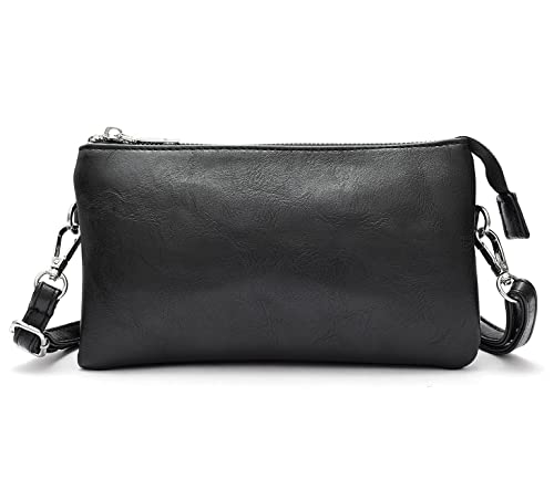 cuiab Vegan Leather Wristlet Clutch Small Handbag crossbody purse for women, Includes Adjustable Shoulder and Wrist Straps