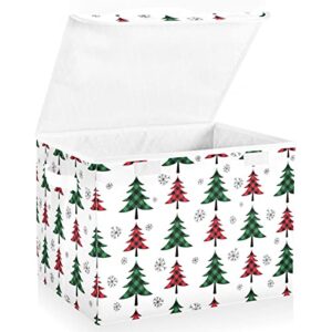 wihve storage bin with lids christmas tree plaid snowflake foldable storage boxes with handles