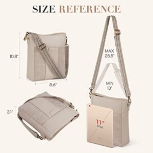 Missnine Crossbody Bags for Women Vegan Leather Crossbody Purse Fashion Shoulder Bucket Bag with Adjustable Guitar Strap