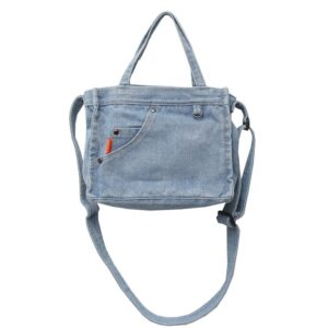 GESALOP Women's Denim Crossbody Bag, Small Shoulder Bag, Denim Purse, Handbag (Light blue)