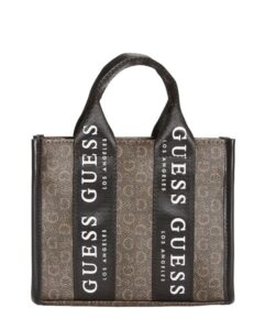 guess factory women’s logo mini tote crossbody handbags brown