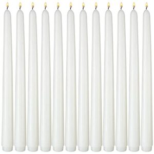 12 pcs white taper candles for home decoration, 10×7/8 inch thin candlesticks, great for dinner party and emergency