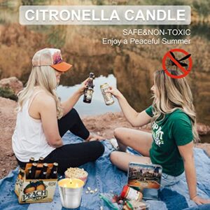 Citronella Candles Outdoor Large - 2 x 15oz 3-Wick Bucket Candle for Home Patio Candle up to 180 Hours, Summer Camping Huge Candle, Natural Soy Wax Lemograss Candle for Outside Garden Backyard Balcony