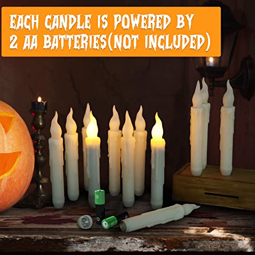 REDUCTUS Halloween Decorations - 12PCS Floating Candles Halloween with Remote Control- Hanging Candles for Harry Poter/Witch Indoor Halloween Decor Chrismas Party Supplies(NO DIY)