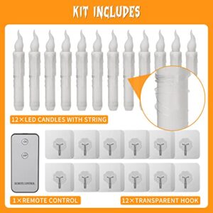 REDUCTUS Halloween Decorations - 12PCS Floating Candles Halloween with Remote Control- Hanging Candles for Harry Poter/Witch Indoor Halloween Decor Chrismas Party Supplies(NO DIY)