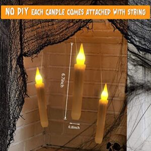 REDUCTUS Halloween Decorations - 12PCS Floating Candles Halloween with Remote Control- Hanging Candles for Harry Poter/Witch Indoor Halloween Decor Chrismas Party Supplies(NO DIY)