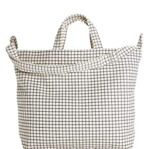 Horizontal Zip Duck Bag - Natural Grid