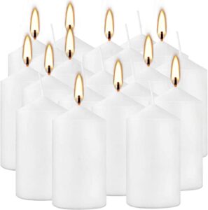 2×4 high white pillar candles, set of 20, unscented. bulk buy. ideal for wedding, emergency lanterns, spa, aromatherapy, party