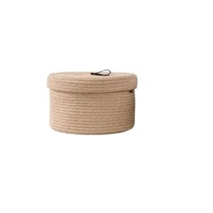 n/a cotton rope storage box braided desktop with lid toy key clutter organizing container multifunctional basket (color : d, size : 23 * 12.5cm)