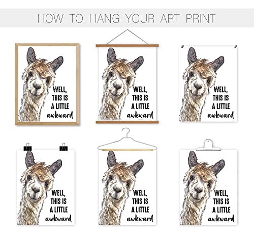 Funny Bathroom Decor Wall Art Cute Cow Llama Donkey Sheep Animal Artwork Inspirational Farmhouse Home Wall Decor Pictures Prints for Bathroom Restroom Nursery Kids Boy Room ,(4PCS, 8"x10", Unframed)