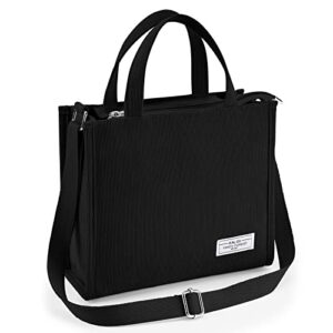 kalidi tote bag small corduroy bag black tote zipper fashion women tote handbag vintage shoulder bag mini crossbody tote bag purse