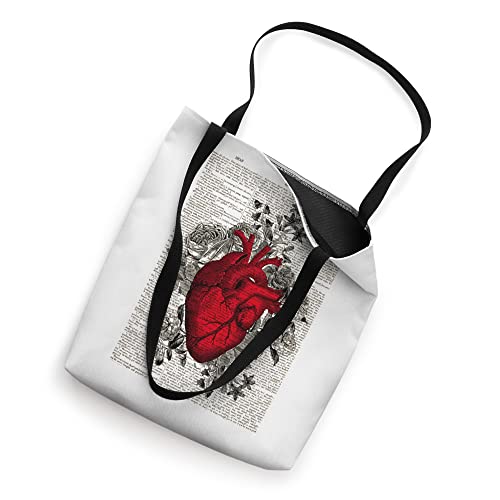 Red Anatomical Flowers rose Heart Design nurse clinic Tote Bag