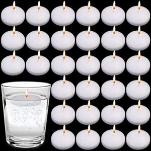 2 inches white floating candles for centerpieces, 30 pack smokeless & dripless floating candles, water candles floating for vases, centerpieces at wedding, party, pool, special occasions