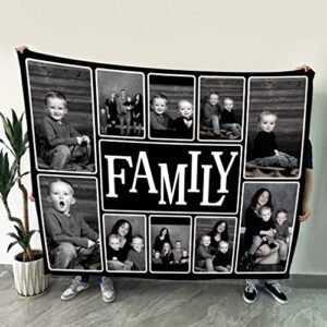 hyhsjy custom blankets with photos, personalized throw blankets with family pictures, making memories souvenir throw blanket with family photos,birthday gift for family mom dad adult kid