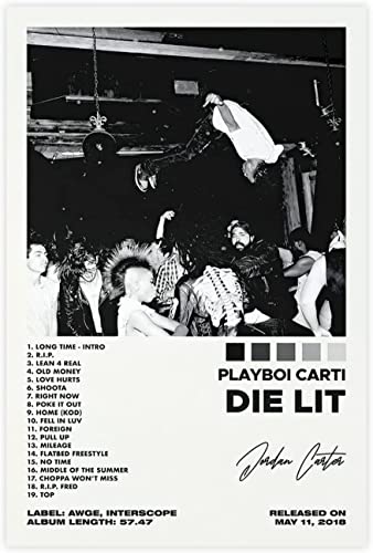 Playboi Poster Carti Music Poster Die Lit Album Poster Wall Sticker Rap Room Wall Decor Canvas Wall Art