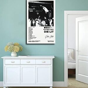 Playboi Poster Carti Music Poster Die Lit Album Poster Wall Sticker Rap Room Wall Decor Canvas Wall Art