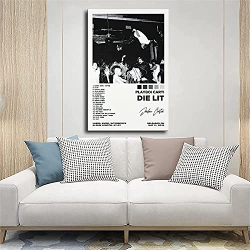 Playboi Poster Carti Music Poster Die Lit Album Poster Wall Sticker Rap Room Wall Decor Canvas Wall Art