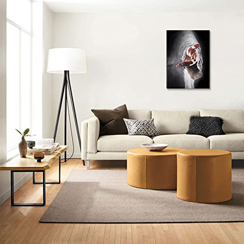 Jesus Religion With Framed Canvas Wall Art Give Me Your Hand God Christian Wall Art Jesus Poster Pictures Wall Art Christian Wall Decor Prayer Room Bedroom Living Room Ready to Hang 12 "x16"