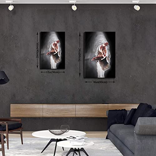 Jesus Religion With Framed Canvas Wall Art Give Me Your Hand God Christian Wall Art Jesus Poster Pictures Wall Art Christian Wall Decor Prayer Room Bedroom Living Room Ready to Hang 12 "x16"