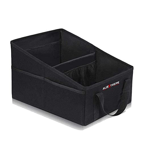 Trunk Organizer Backseat Large Anti-slip Multi-compartment Foldable Storage Utility Tool Space Saver Bag for Cars, SUVs & Trucks, Black (EX-IT-05)