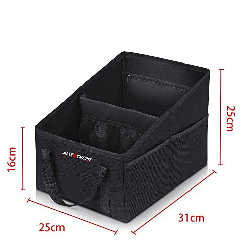 Trunk Organizer Backseat Large Anti-slip Multi-compartment Foldable Storage Utility Tool Space Saver Bag for Cars, SUVs & Trucks, Black (EX-IT-05)