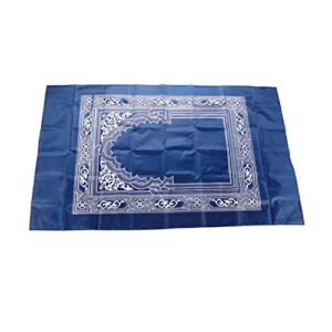 Nirelief Prayer Mat Portable Carpet Ramadan Gifts Muslim Prayer Rug Islamic Muslim Praying Mat Carpet Blanket Pocket Portable Print with Compass Bag for Travel Home Blue