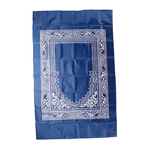 Nirelief Prayer Mat Portable Carpet Ramadan Gifts Muslim Prayer Rug Islamic Muslim Praying Mat Carpet Blanket Pocket Portable Print with Compass Bag for Travel Home Blue