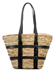 womens woven tote bag straw clutch bags big size straw bag bowknot handbag satchel purses