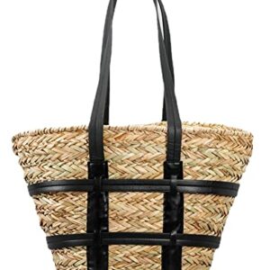 Womens Woven Tote Bag Straw Clutch Bags Big Size Straw Bag Bowknot Handbag Satchel Purses