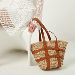 Womens Woven Tote Bag Straw Clutch Bags Big Size Straw Bag Bowknot Handbag Satchel Purses