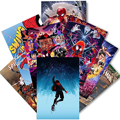 jiecgfdo Superhero Poster Wall Decor - Art Fan Decor – Unframed Set of 8 HD Prints, 11.5x16.5 Inch, Superheroes Room Decor