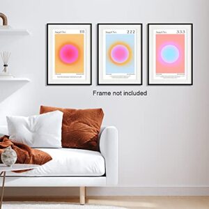 Angel Numbers Set 111,222,333 Poster Minimalist Wall Art Print, Halo Poster Aesthetic Preppy Picture for Wall Art Living Room Decor Set of 3 12"x16" Unframed.