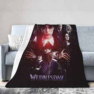 Wednesday Movie Ultra-Soft Micro Fleece Blanket 3D Fashion Print All Season Couch Sofa Warm Bed Throw Blanket Perfect for Kids Adults Family Birthday Gift 40"X30"