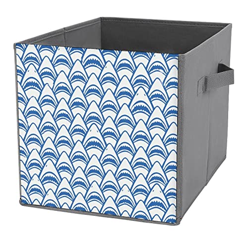 Shark Pattern Collapsible Storage Bins Basics Folding Fabric Storage Cubes Organizer Boxes with Handles